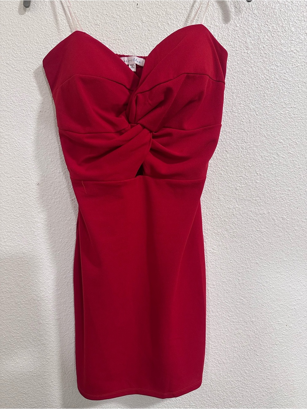 bailey blue Strapless Twist-Front Red Cocktail Dress